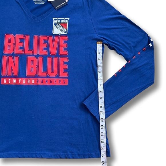 Fanatics NewYork Rangers “Believe In Blue” T-Shirt NHL Women's XL • NWT - Picture 5 of 9